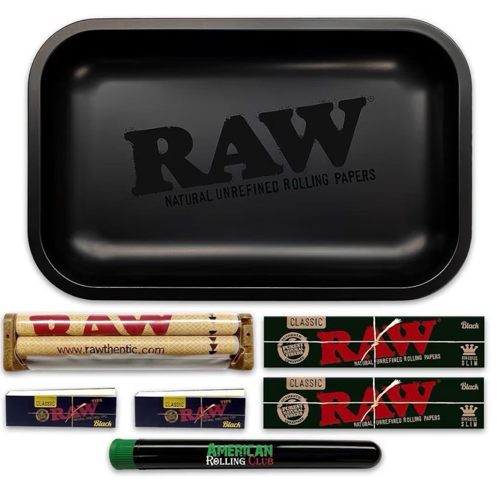 RAW Black Rolling Tray Set